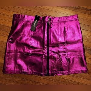 Hot Pink Metallic Skirt